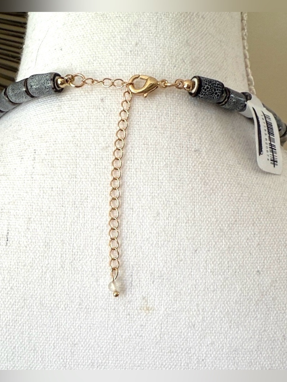Free People FP Sincerely Yours Blue Cross Charm Choker In Gray/Blue Boho, NWT - Picture 4 of 5